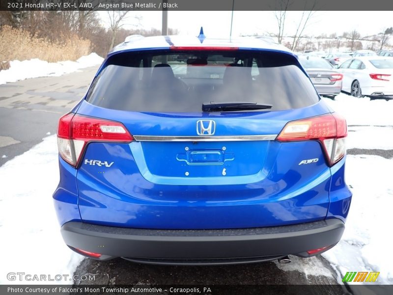 Aegean Blue Metallic / Black 2021 Honda HR-V EX-L AWD