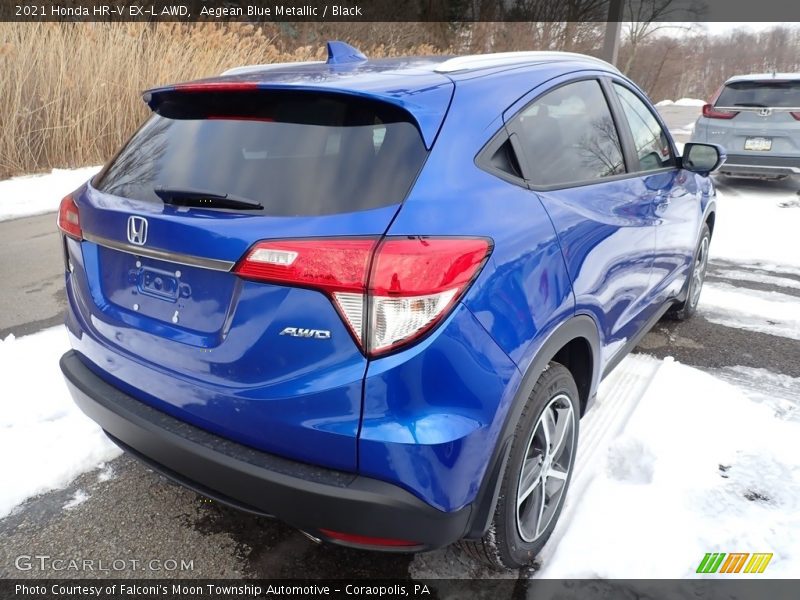 Aegean Blue Metallic / Black 2021 Honda HR-V EX-L AWD