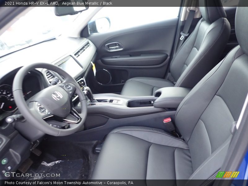 Aegean Blue Metallic / Black 2021 Honda HR-V EX-L AWD