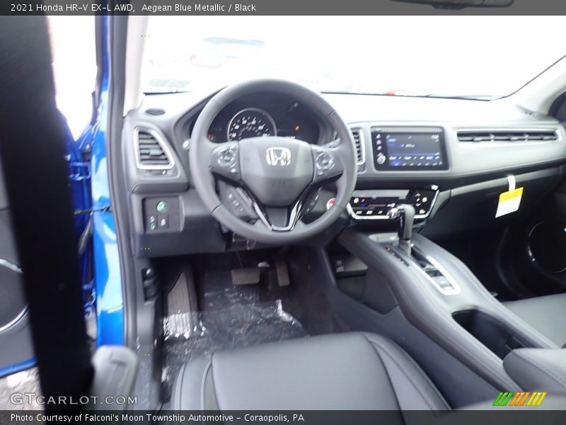 Aegean Blue Metallic / Black 2021 Honda HR-V EX-L AWD