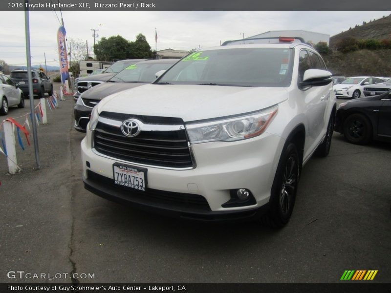 Blizzard Pearl / Black 2016 Toyota Highlander XLE