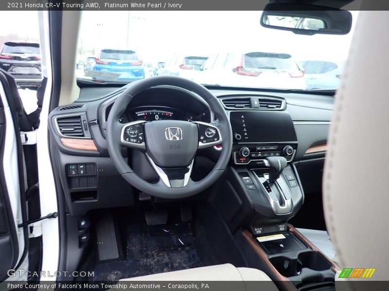 Platinum White Pearl / Ivory 2021 Honda CR-V Touring AWD