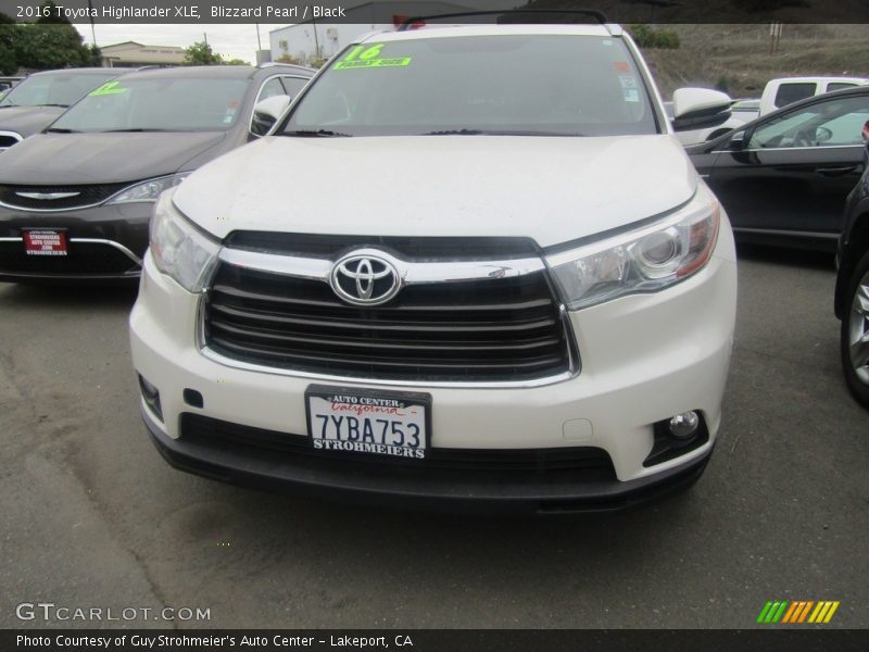 Blizzard Pearl / Black 2016 Toyota Highlander XLE