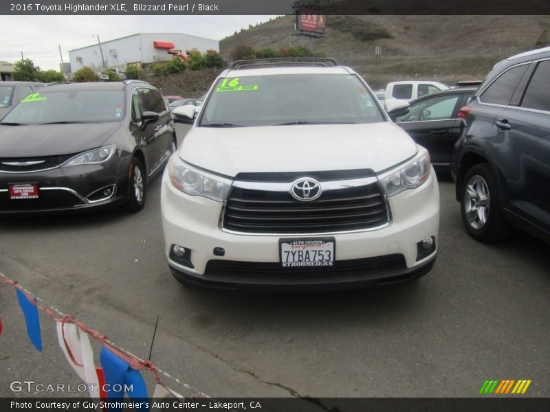 Blizzard Pearl / Black 2016 Toyota Highlander XLE