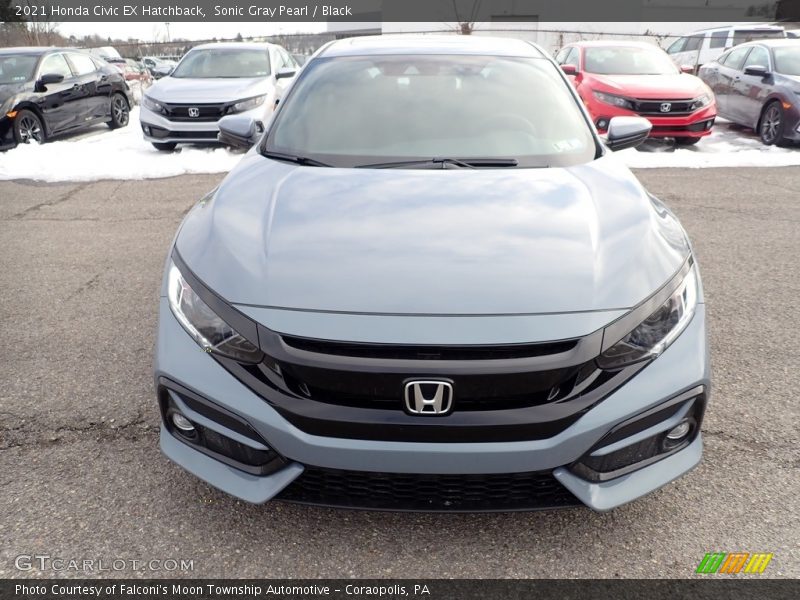 Sonic Gray Pearl / Black 2021 Honda Civic EX Hatchback