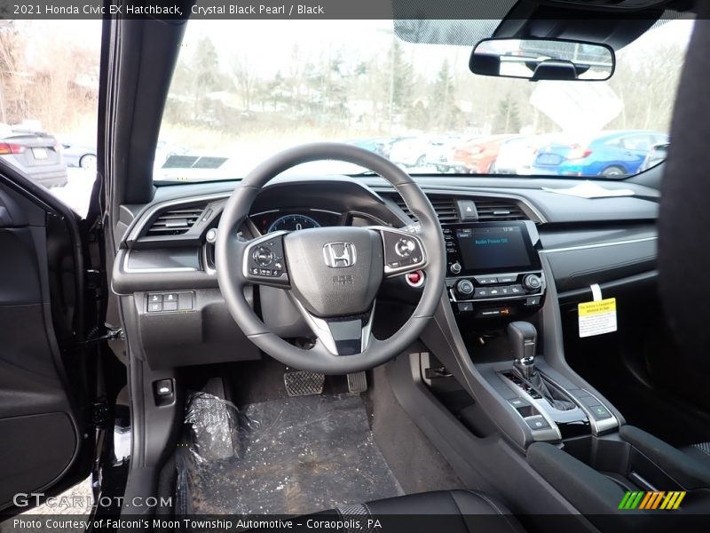 Crystal Black Pearl / Black 2021 Honda Civic EX Hatchback