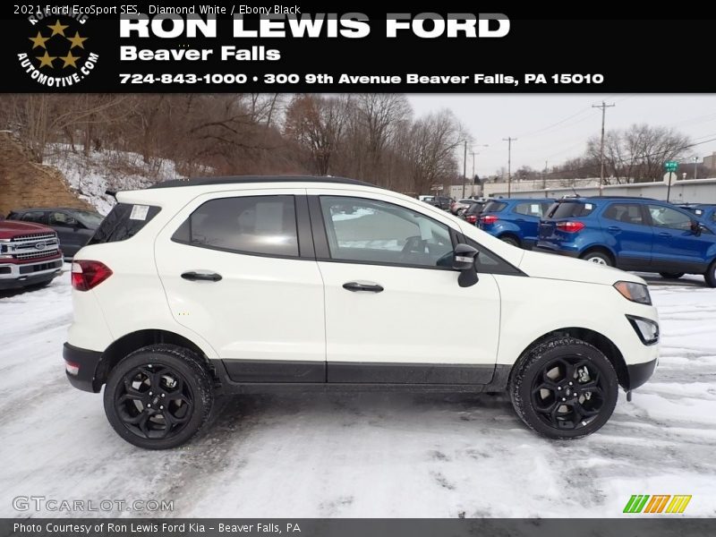 Diamond White / Ebony Black 2021 Ford EcoSport SES
