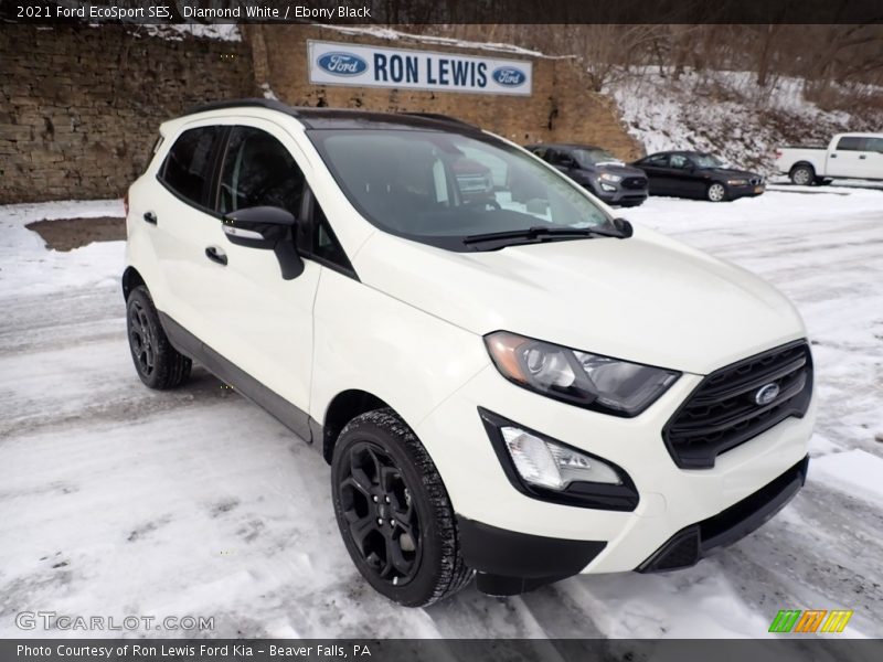 Diamond White / Ebony Black 2021 Ford EcoSport SES