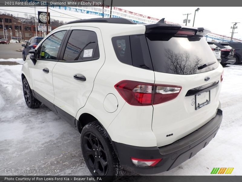 Diamond White / Ebony Black 2021 Ford EcoSport SES