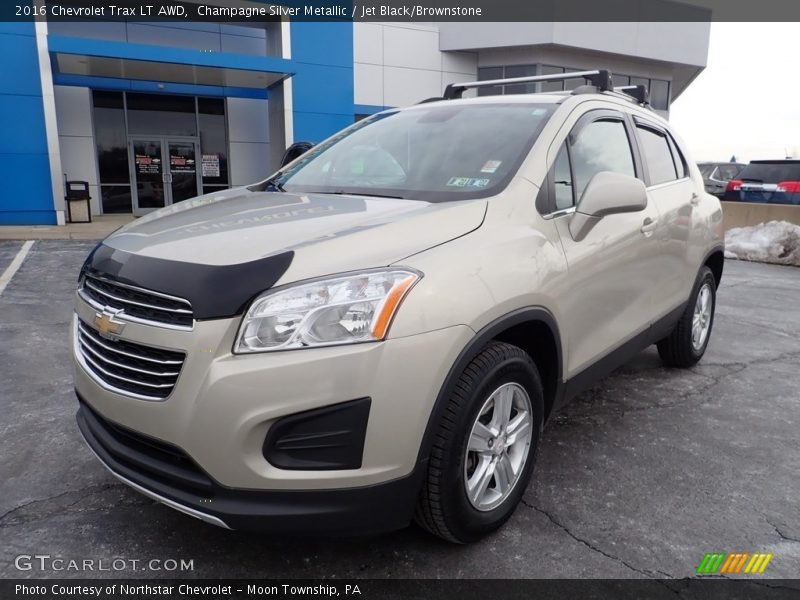 Champagne Silver Metallic / Jet Black/Brownstone 2016 Chevrolet Trax LT AWD