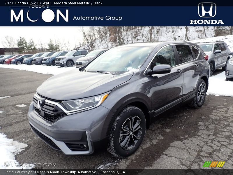 Modern Steel Metallic / Black 2021 Honda CR-V EX AWD
