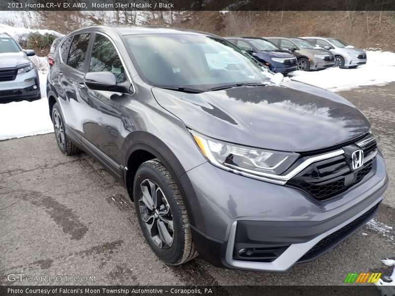 Modern Steel Metallic / Black 2021 Honda CR-V EX AWD