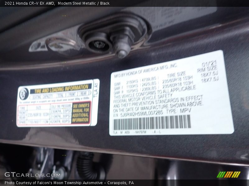 Modern Steel Metallic / Black 2021 Honda CR-V EX AWD