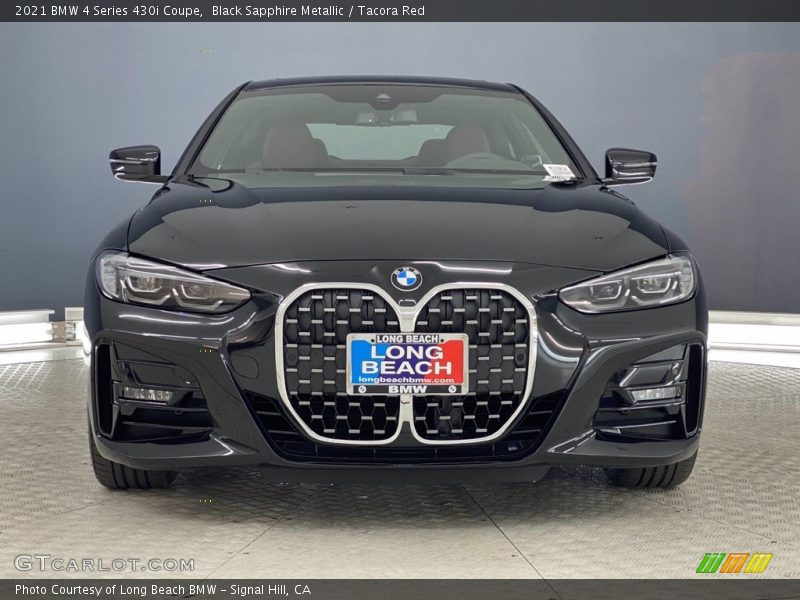 Black Sapphire Metallic / Tacora Red 2021 BMW 4 Series 430i Coupe