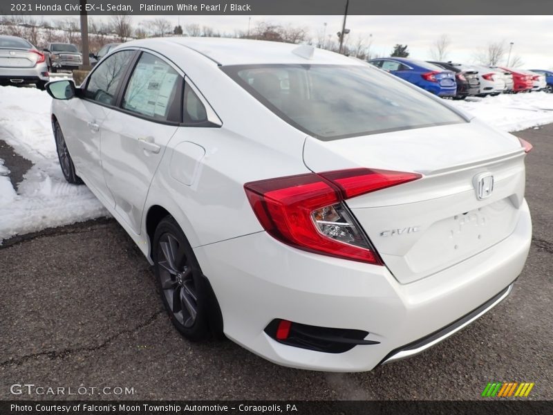 Platinum White Pearl / Black 2021 Honda Civic EX-L Sedan
