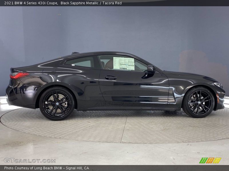 Black Sapphire Metallic / Tacora Red 2021 BMW 4 Series 430i Coupe