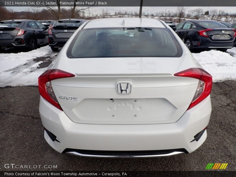 Platinum White Pearl / Black 2021 Honda Civic EX-L Sedan