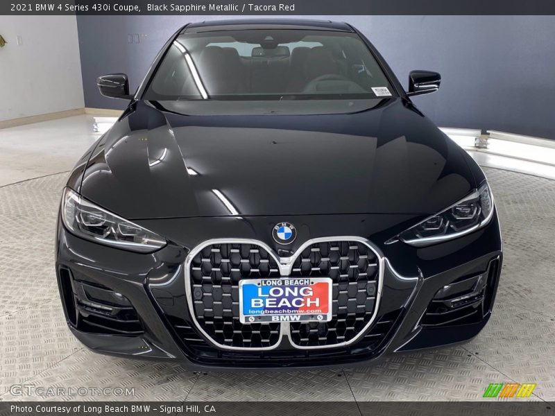 Black Sapphire Metallic / Tacora Red 2021 BMW 4 Series 430i Coupe
