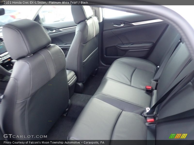 Platinum White Pearl / Black 2021 Honda Civic EX-L Sedan