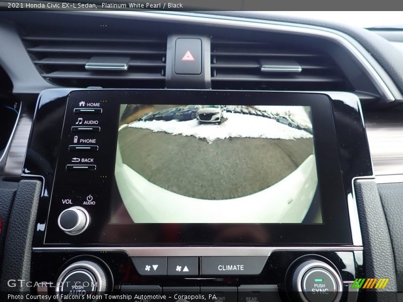 Platinum White Pearl / Black 2021 Honda Civic EX-L Sedan