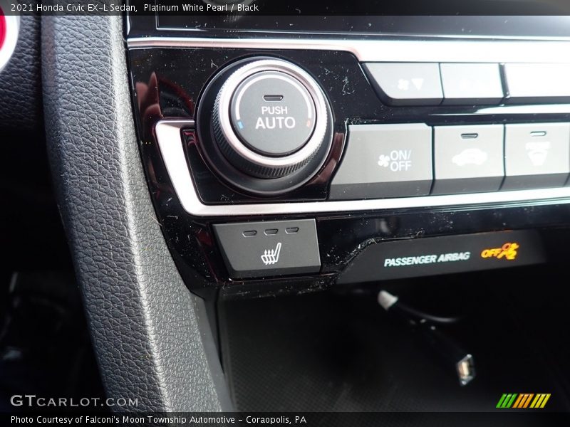 Platinum White Pearl / Black 2021 Honda Civic EX-L Sedan