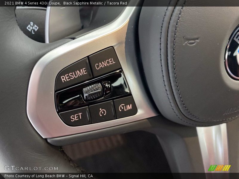 Black Sapphire Metallic / Tacora Red 2021 BMW 4 Series 430i Coupe