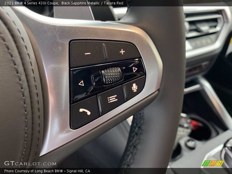Black Sapphire Metallic / Tacora Red 2021 BMW 4 Series 430i Coupe