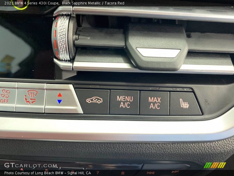 Black Sapphire Metallic / Tacora Red 2021 BMW 4 Series 430i Coupe
