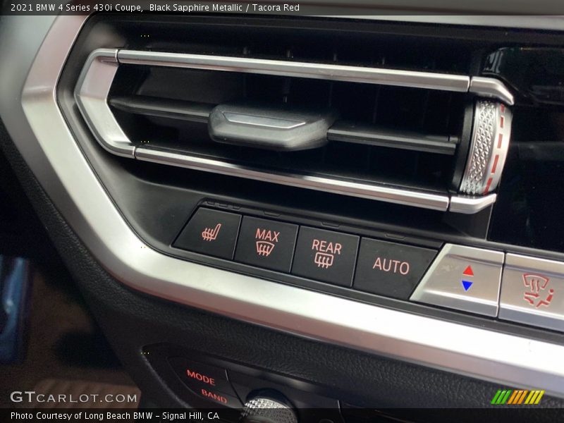 Black Sapphire Metallic / Tacora Red 2021 BMW 4 Series 430i Coupe