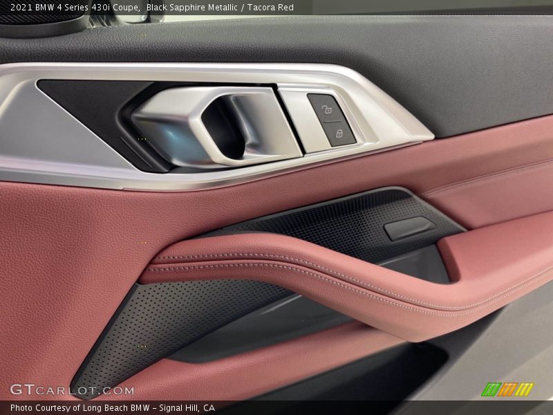 Black Sapphire Metallic / Tacora Red 2021 BMW 4 Series 430i Coupe
