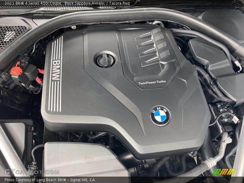 Black Sapphire Metallic / Tacora Red 2021 BMW 4 Series 430i Coupe