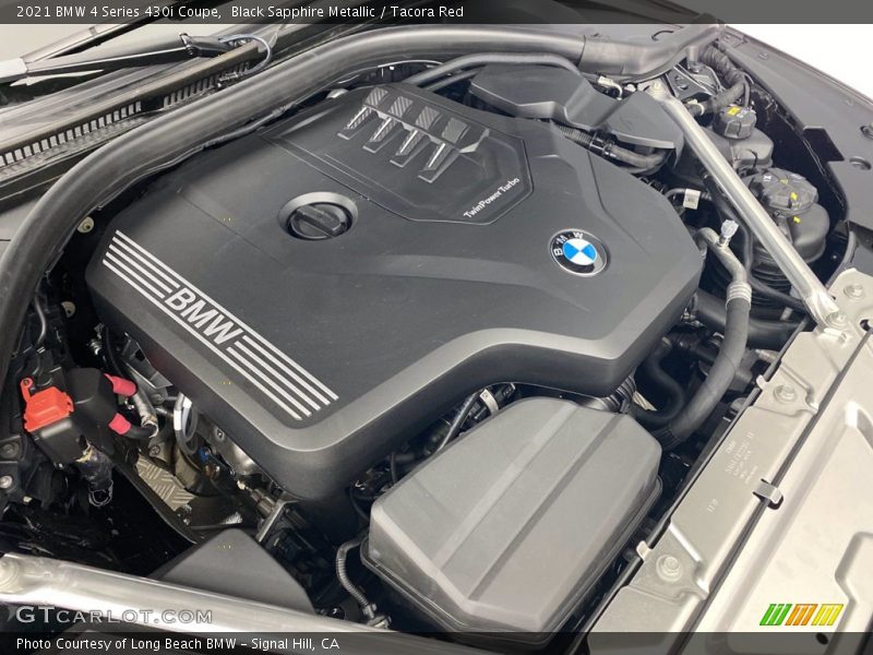Black Sapphire Metallic / Tacora Red 2021 BMW 4 Series 430i Coupe