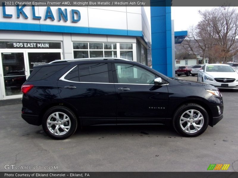 Midnight Blue Metallic / Medium Ash Gray 2021 Chevrolet Equinox Premier AWD