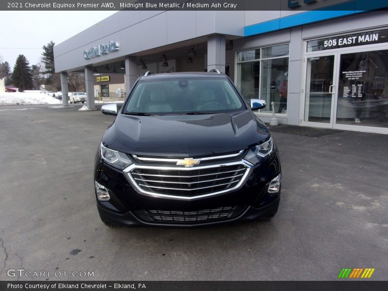 Midnight Blue Metallic / Medium Ash Gray 2021 Chevrolet Equinox Premier AWD