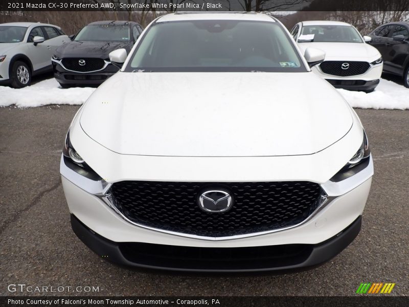 Snowflake White Pearl Mica / Black 2021 Mazda CX-30 Preferred AWD
