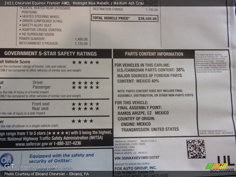 Midnight Blue Metallic / Medium Ash Gray 2021 Chevrolet Equinox Premier AWD
