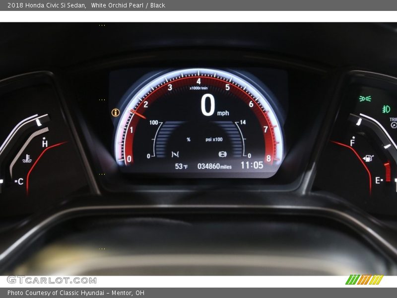 White Orchid Pearl / Black 2018 Honda Civic Si Sedan