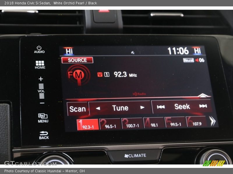 White Orchid Pearl / Black 2018 Honda Civic Si Sedan