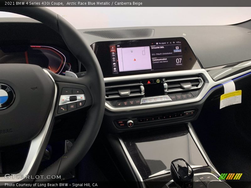 Arctic Race Blue Metallic / Canberra Beige 2021 BMW 4 Series 430i Coupe