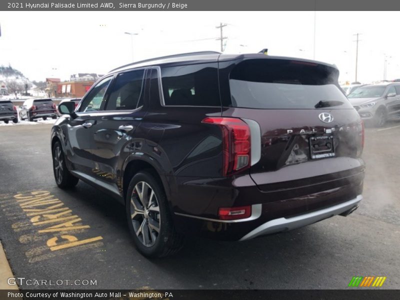 Sierra Burgundy / Beige 2021 Hyundai Palisade Limited AWD