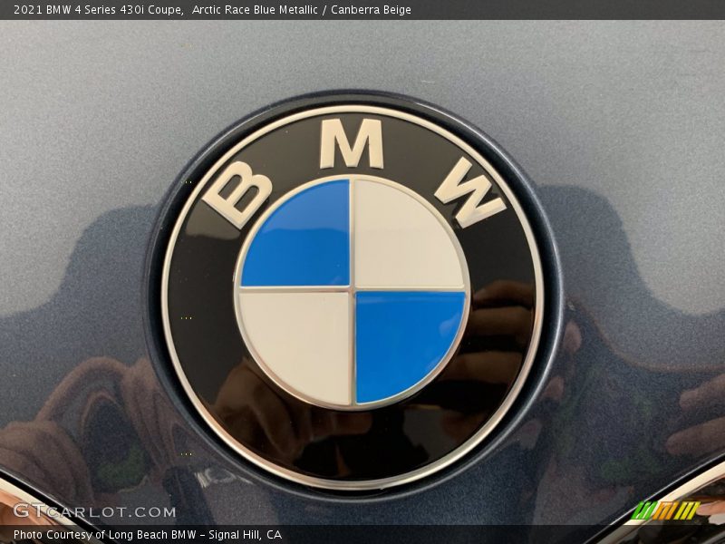 Arctic Race Blue Metallic / Canberra Beige 2021 BMW 4 Series 430i Coupe