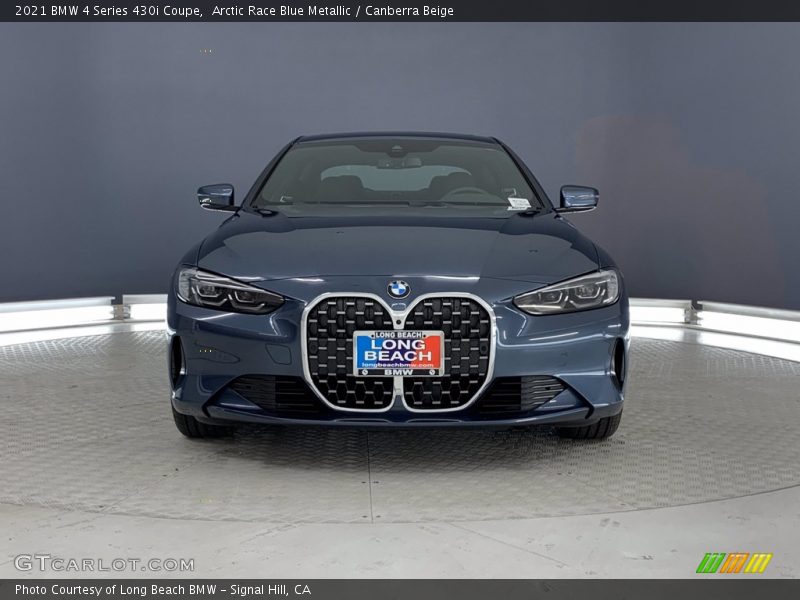 Arctic Race Blue Metallic / Canberra Beige 2021 BMW 4 Series 430i Coupe