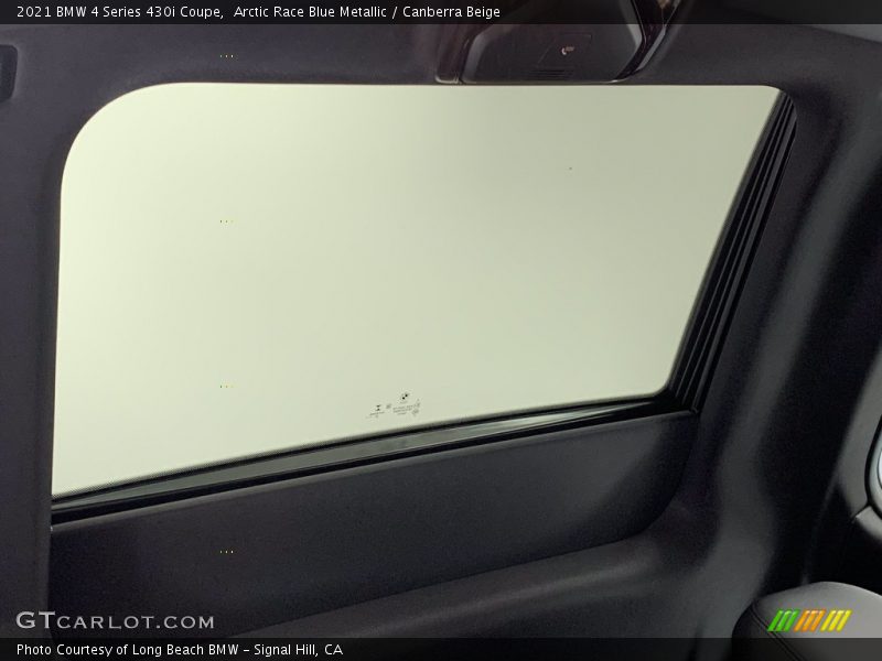 Arctic Race Blue Metallic / Canberra Beige 2021 BMW 4 Series 430i Coupe