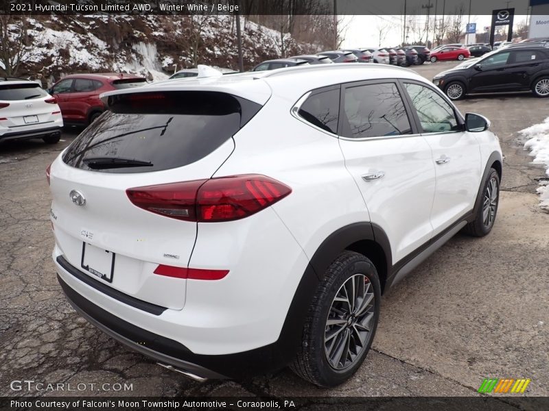 Winter White / Beige 2021 Hyundai Tucson Limited AWD