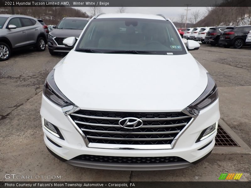 Winter White / Beige 2021 Hyundai Tucson Limited AWD