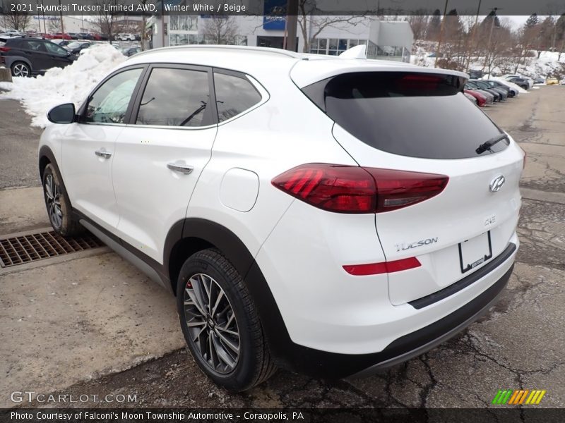 Winter White / Beige 2021 Hyundai Tucson Limited AWD