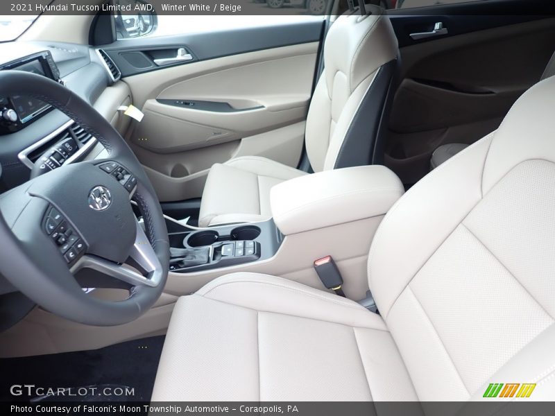 Winter White / Beige 2021 Hyundai Tucson Limited AWD