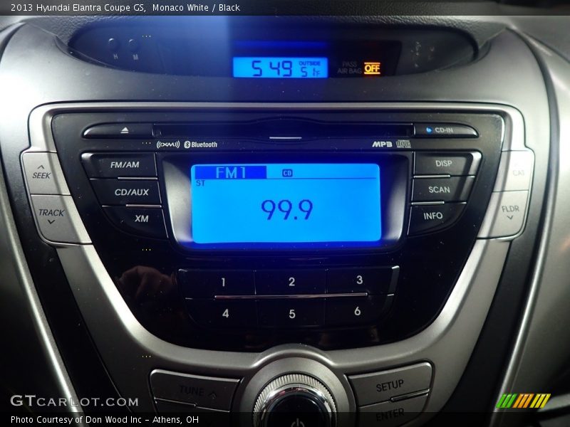 Monaco White / Black 2013 Hyundai Elantra Coupe GS