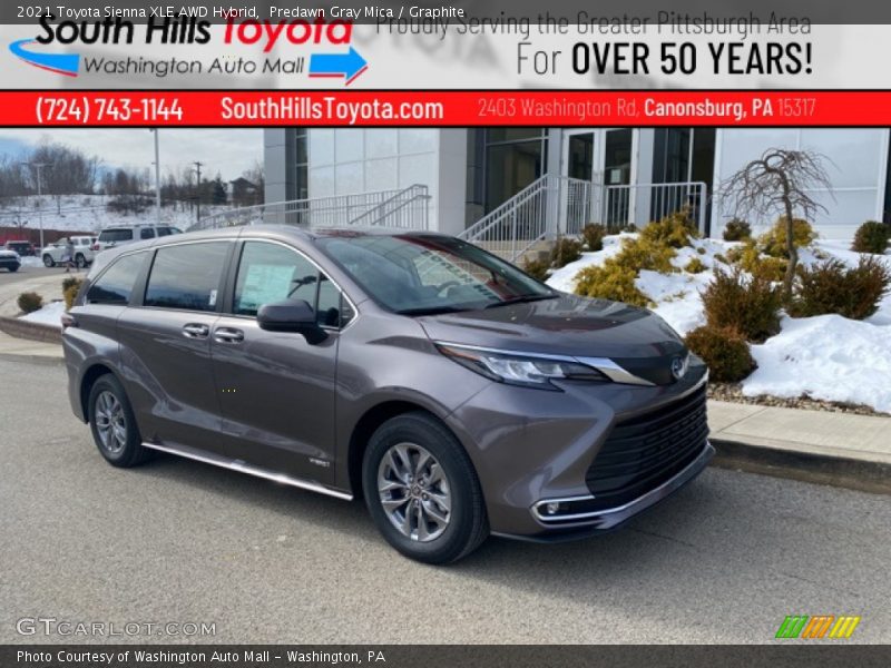 Predawn Gray Mica / Graphite 2021 Toyota Sienna XLE AWD Hybrid