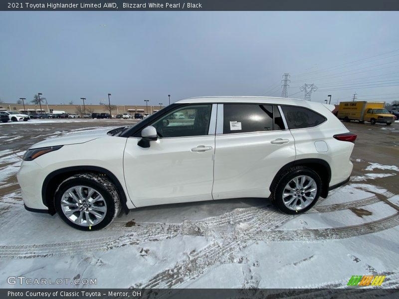 Blizzard White Pearl / Black 2021 Toyota Highlander Limited AWD